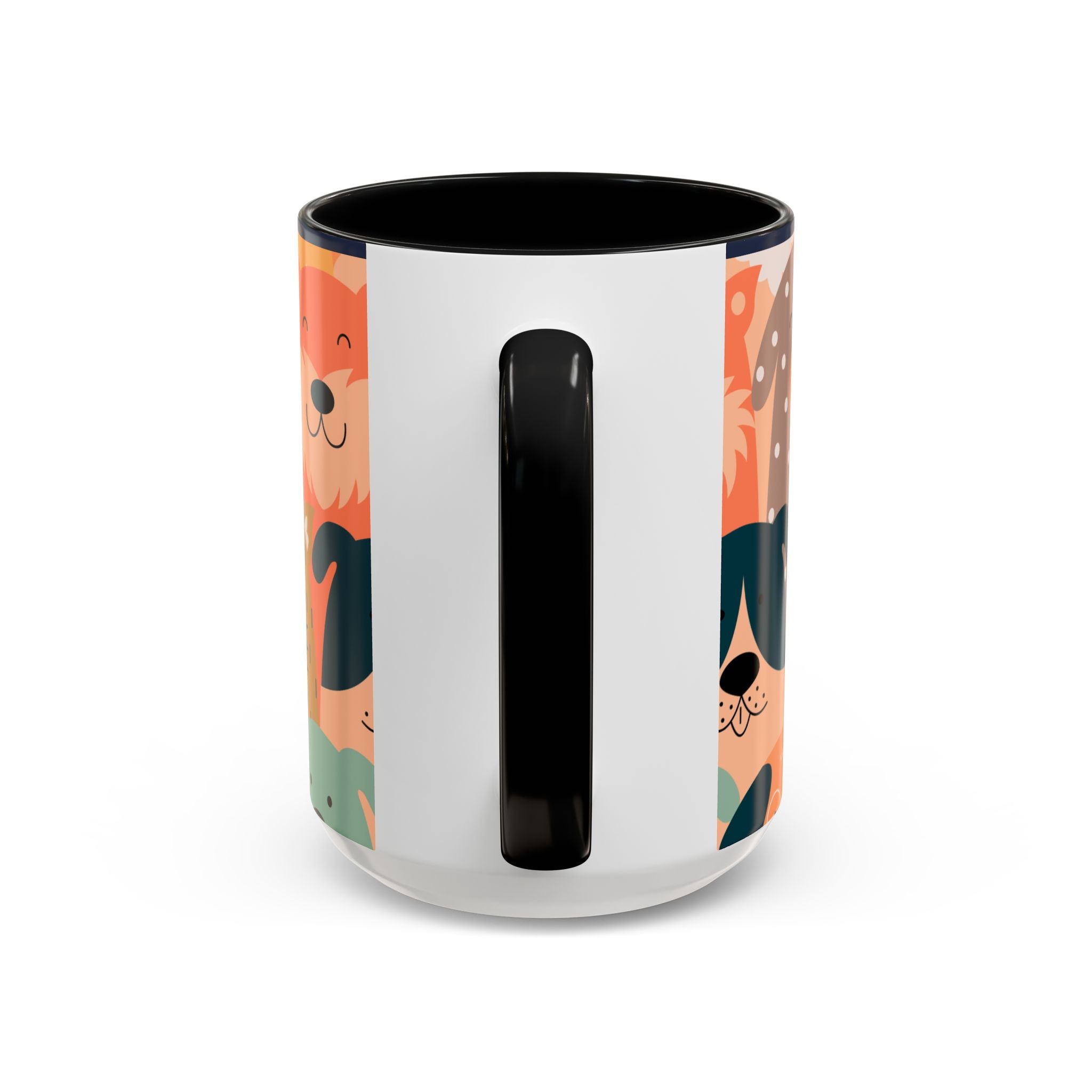 Puppy Parade Accent Mug — Original Colorful Dog Pattern Ceramic Cup