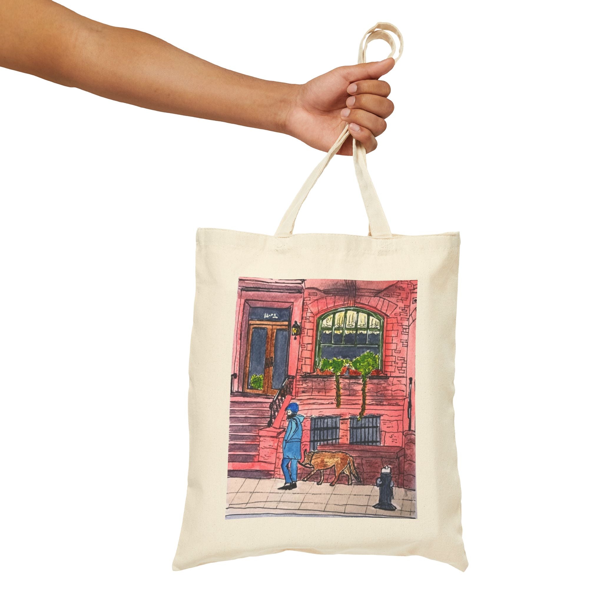 Manhattan Morning Walk Canvas Tote — Original Watercolor Art