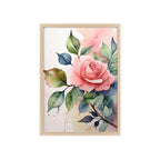 Pink Rose — Watercolor Floral Wall Art, Framed Print 8.3" × 11.7"