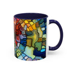 Stained Glass Mosaic Accent Mug — Original Abstract Art Ceramic Cup