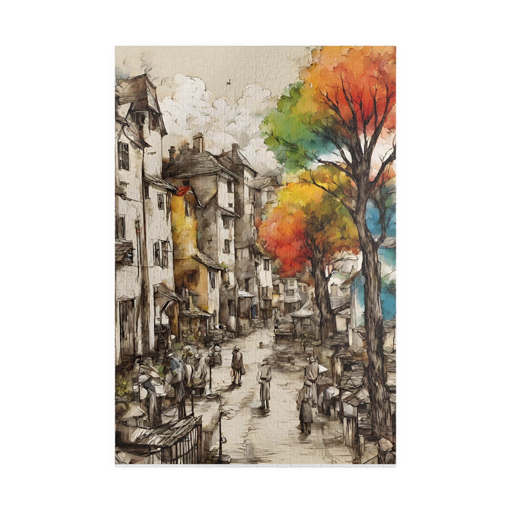 Autumn Village Street Jigsaw Puzzle — Cozy Scenic 1,014 Pieces