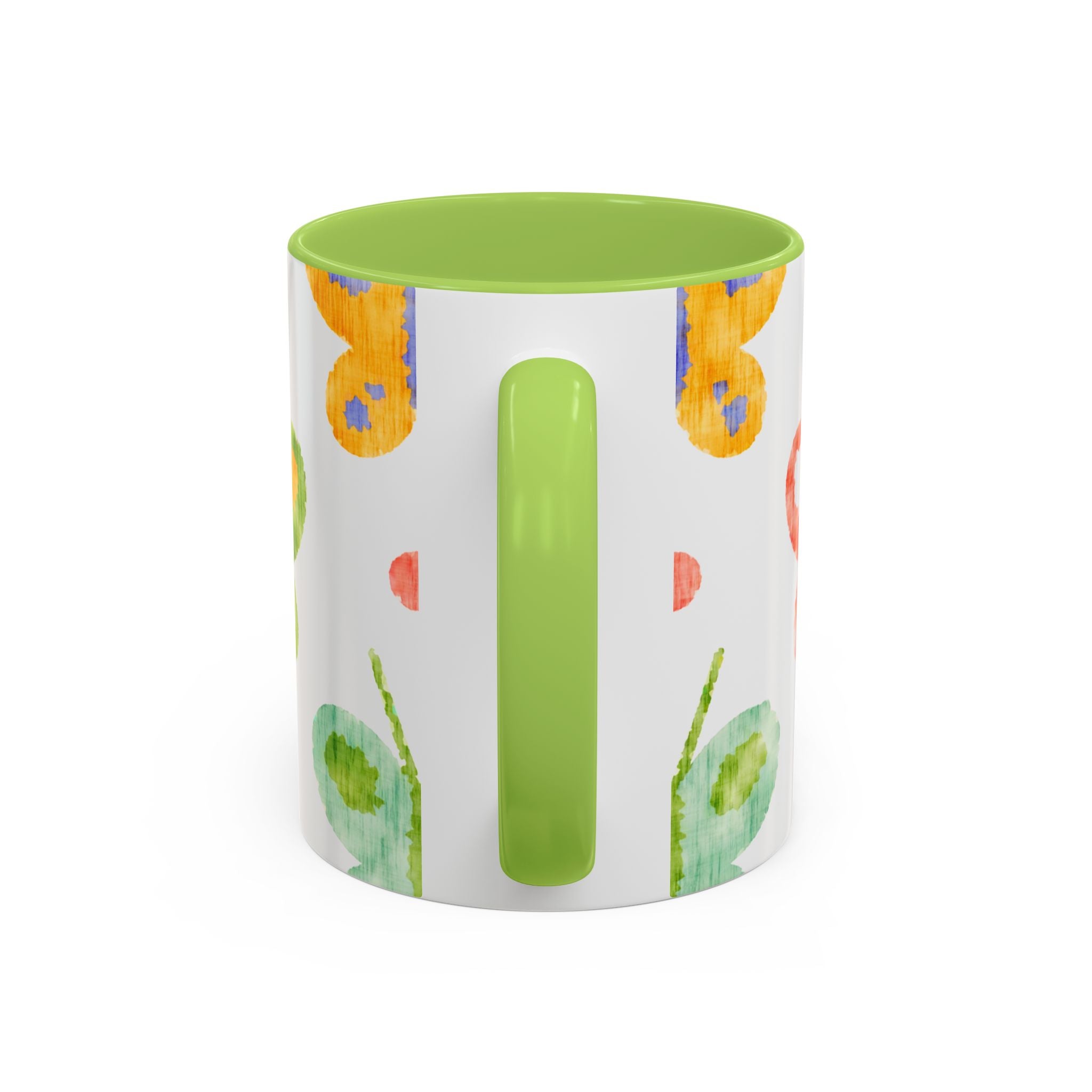 Watercolor Butterfly Accent Mug — Original Colorful Ceramic Cup