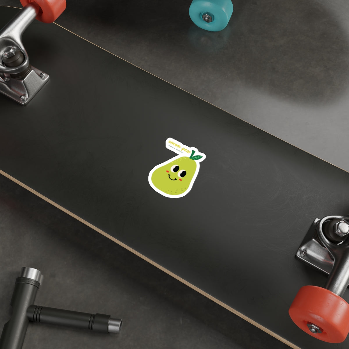 Uncom-pear — Smug Kawaii Pear Funny Die-Cut Sticker | Fruits of Amalthea