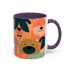 Puppy Parade Accent Mug — Original Colorful Dog Pattern Ceramic Cup