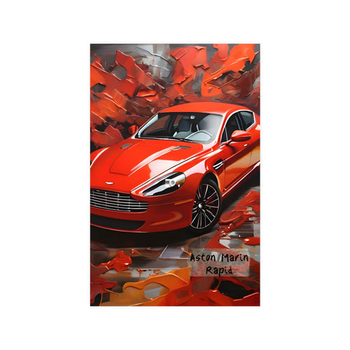 Aston Martin Rapide — Original Red Sports Car Art Poster