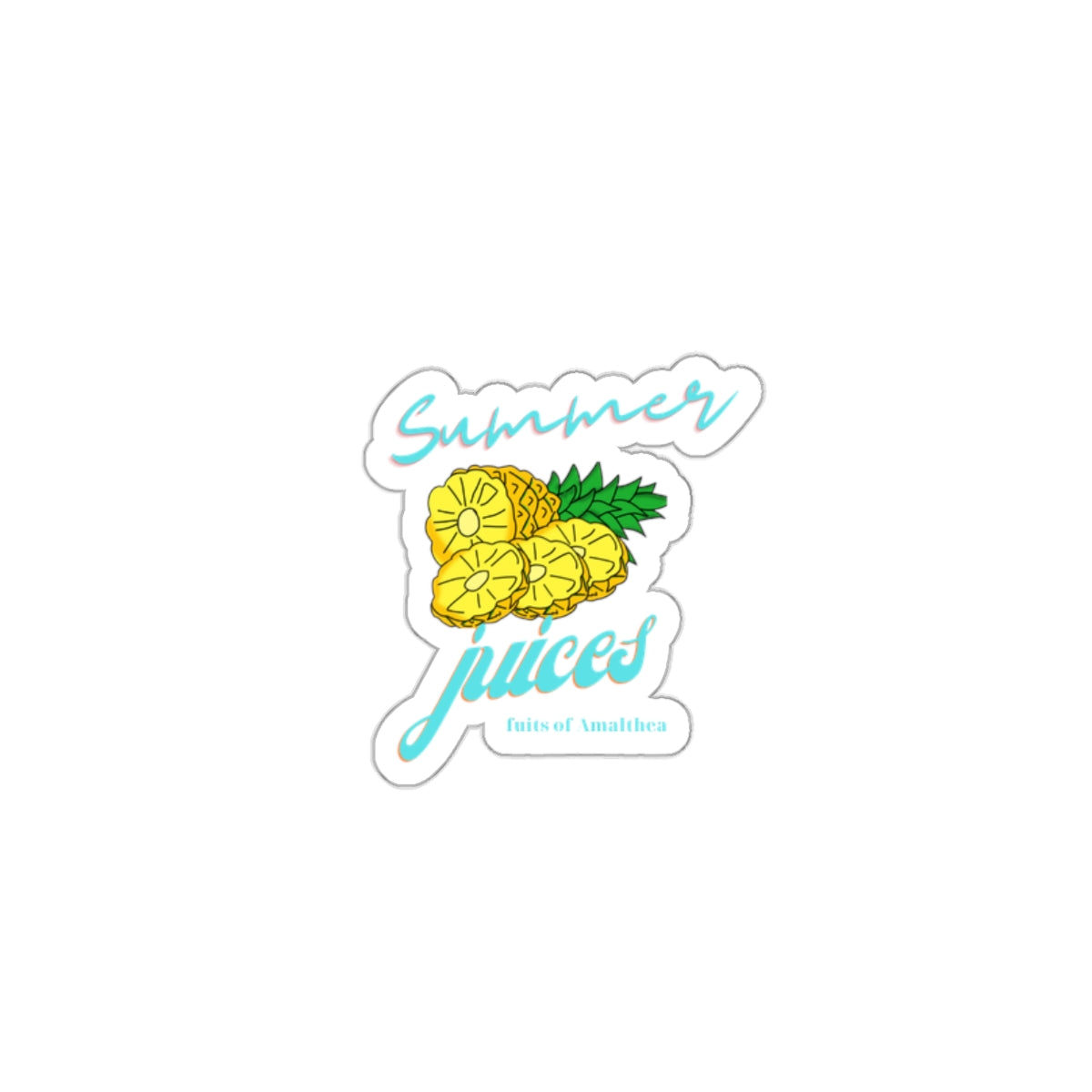 Summer Juices — Tropical Pineapple Retro Die-Cut Sticker | Fruits of Amalthea