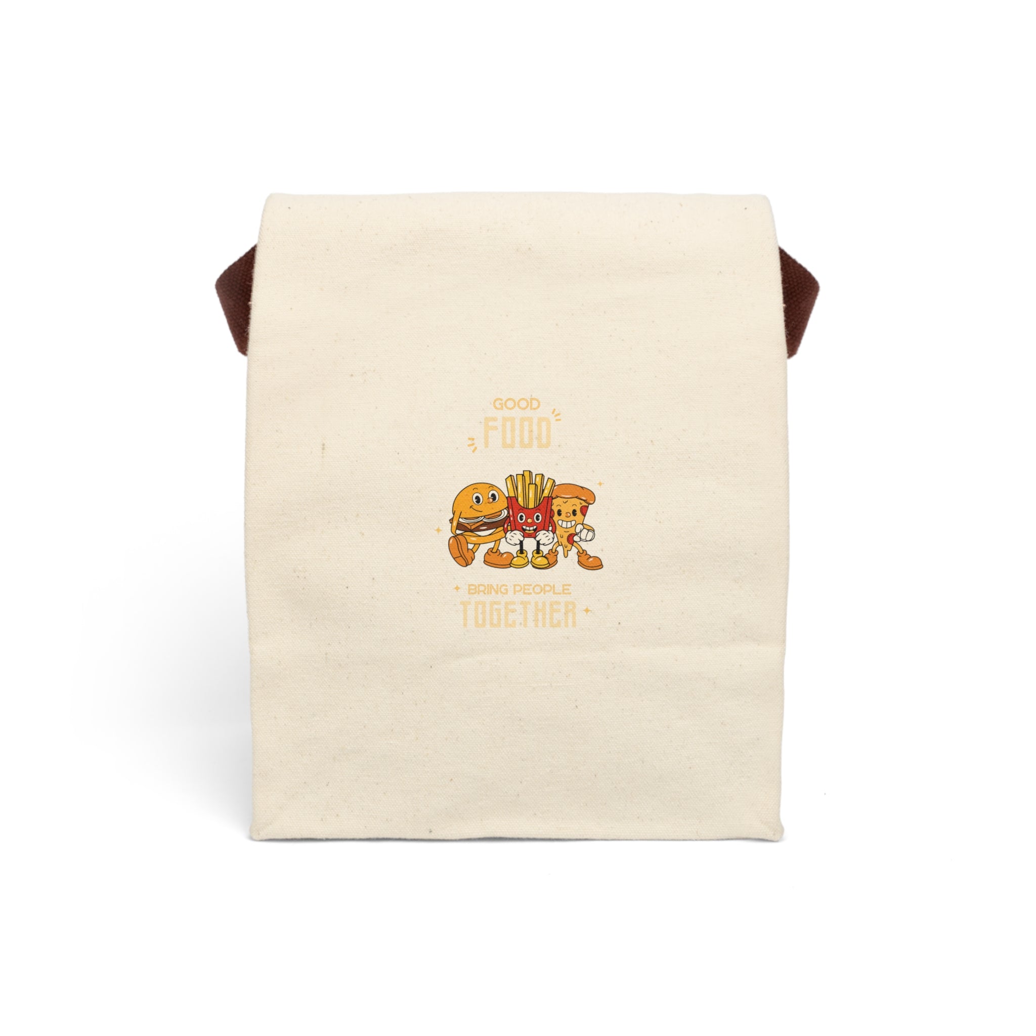 Burger & Fries Canvas Lunch Bag — Good Food Together Print Reusable Tote