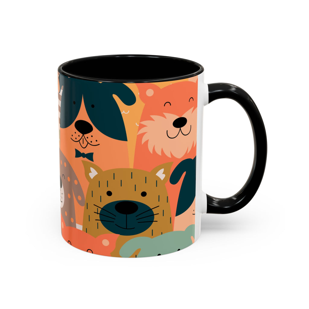 Puppy Parade Accent Mug — Original Colorful Dog Pattern Ceramic Cup