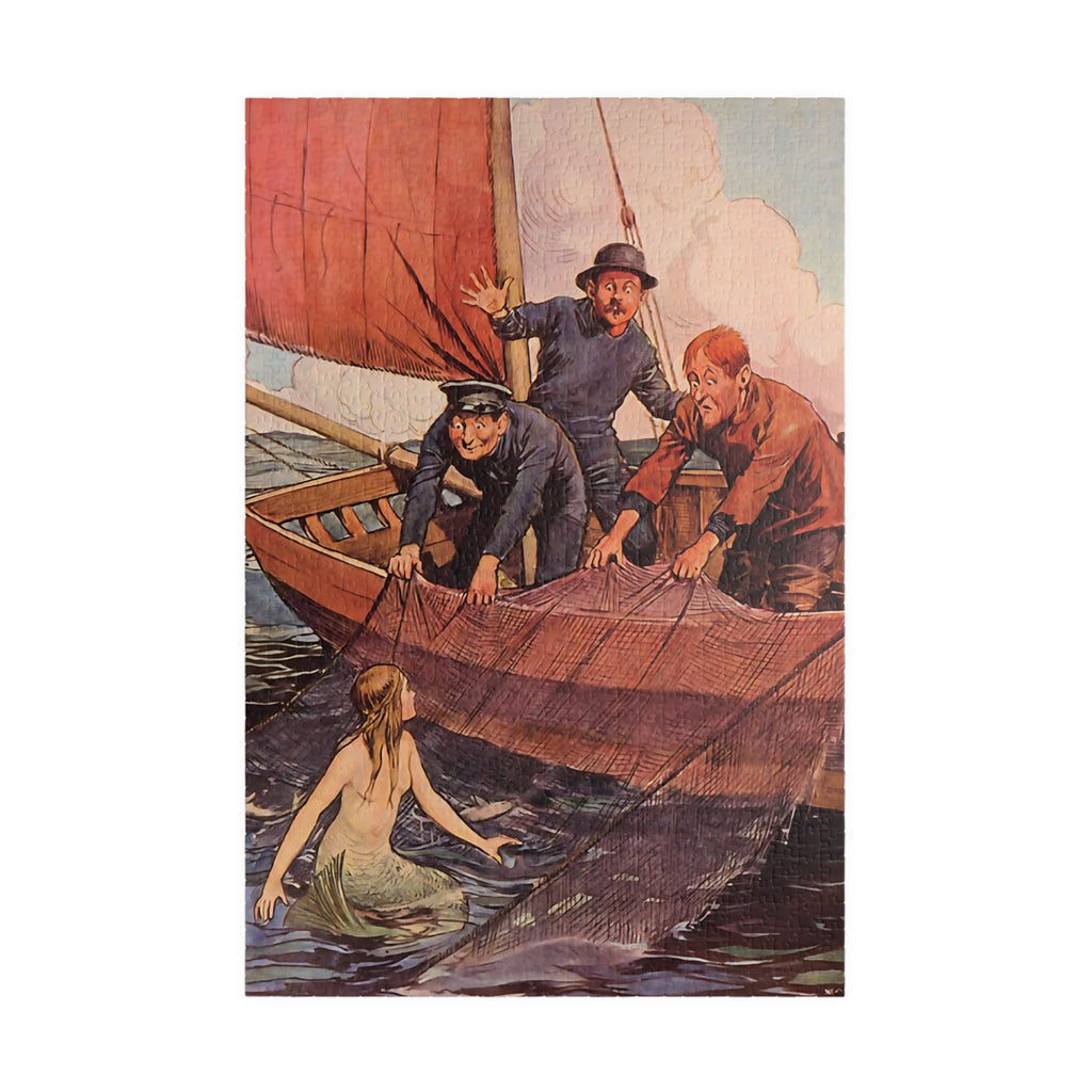 Vintage Mermaid Rescue Jigsaw Puzzle — Nautical Illustration, 1014 Pieces