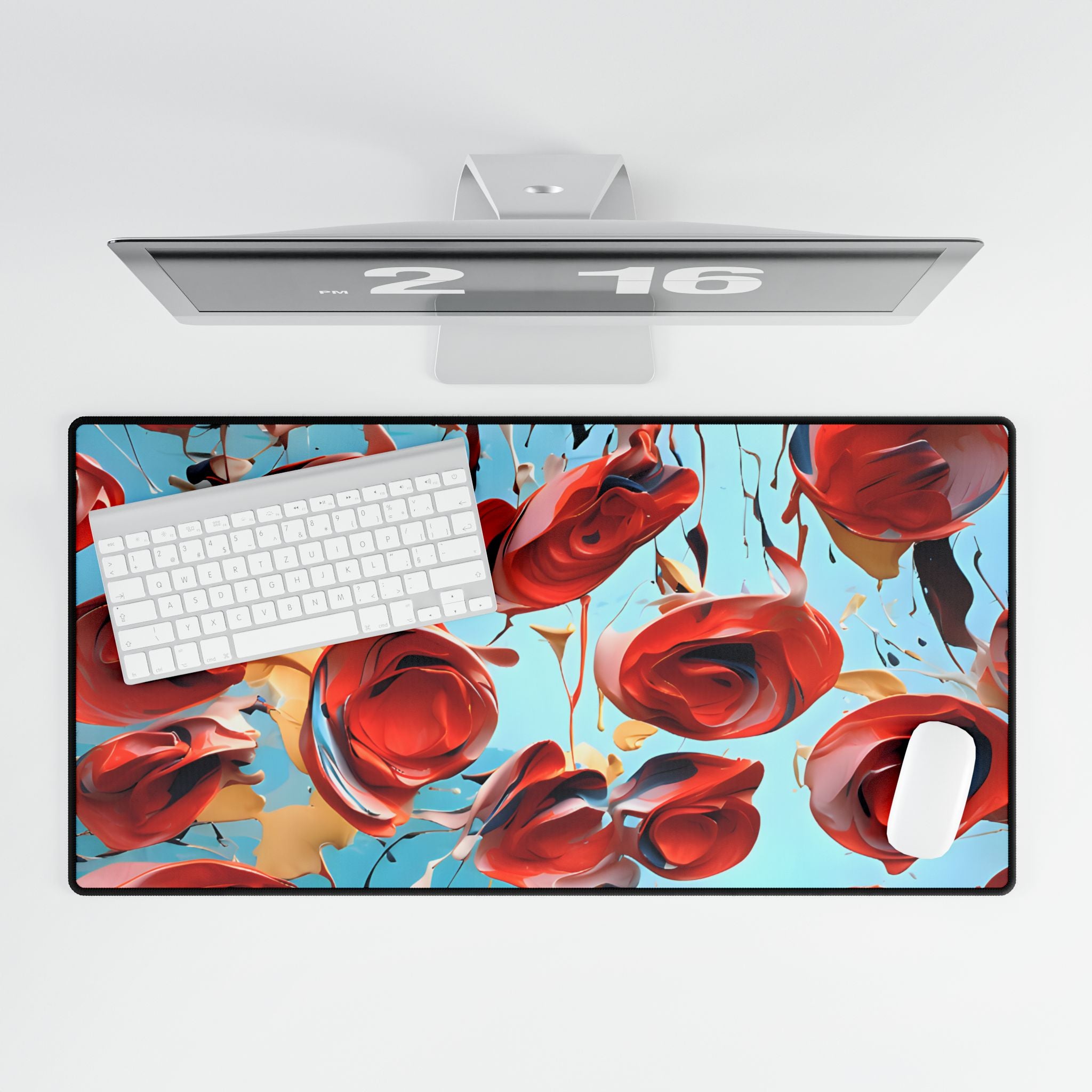 Abstract Poppies Desk Mat — Original Acrylic Art