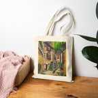 Sui Garda Italy Street Scene Canvas Tote — Original Watercolor Art