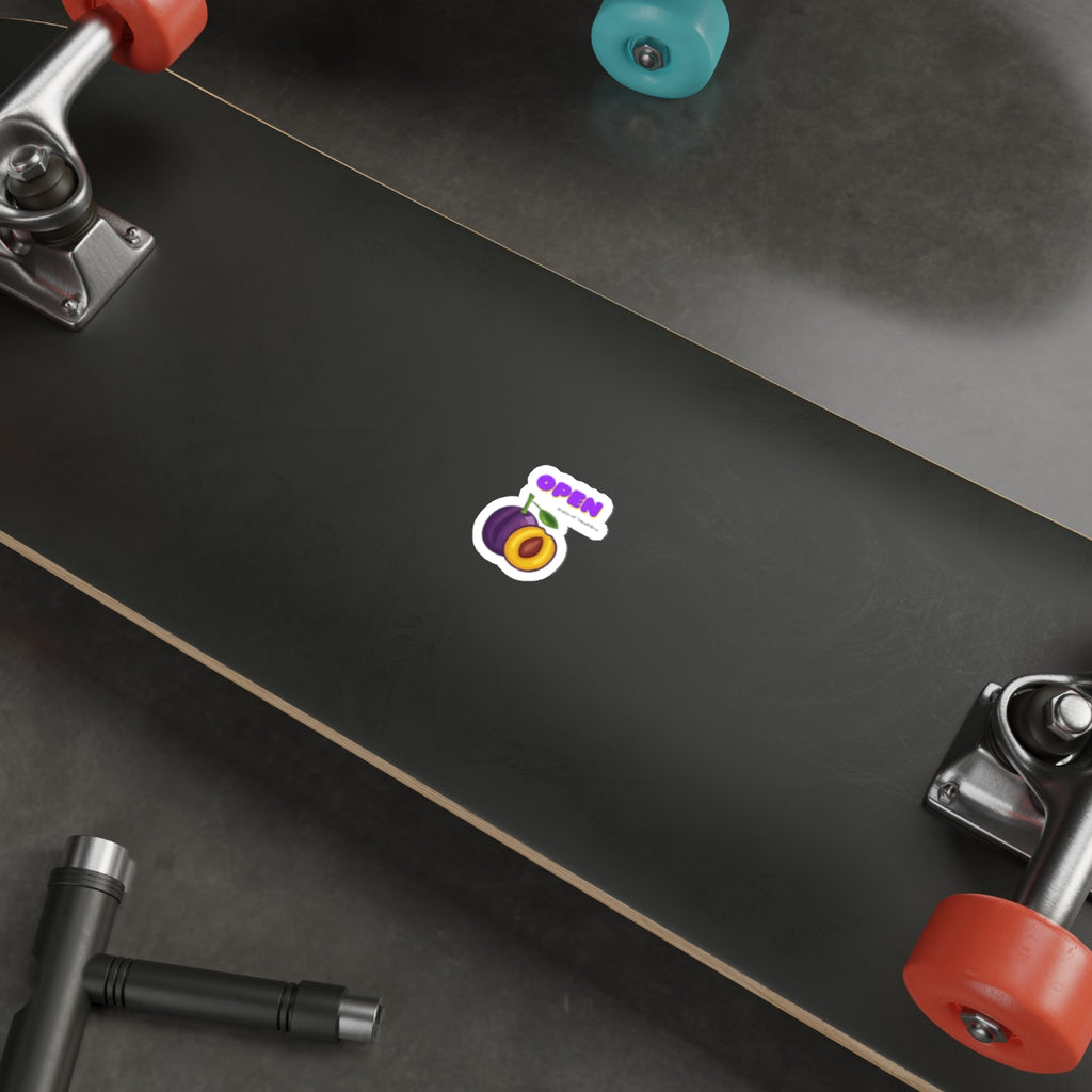 OPEN — Plum Statement Die-Cut Sticker | Fruits of Amalthea