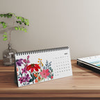Blossoming in the Field — 2027 Desk Calendar | Original Watercolor Wildflower Design | Monthly Grid | Tent-Style
