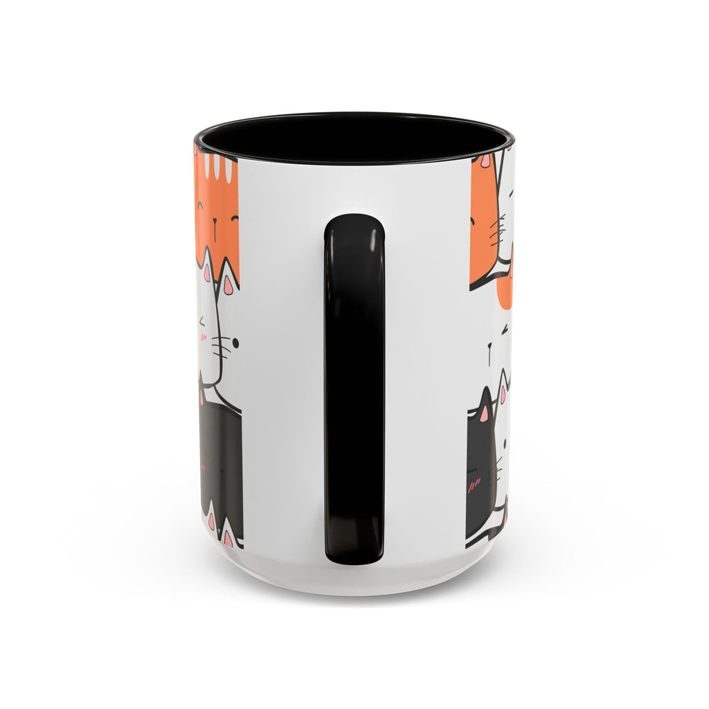 Kawaii Cat Accent Mug — Original Cute Cat Pattern Ceramic Cup