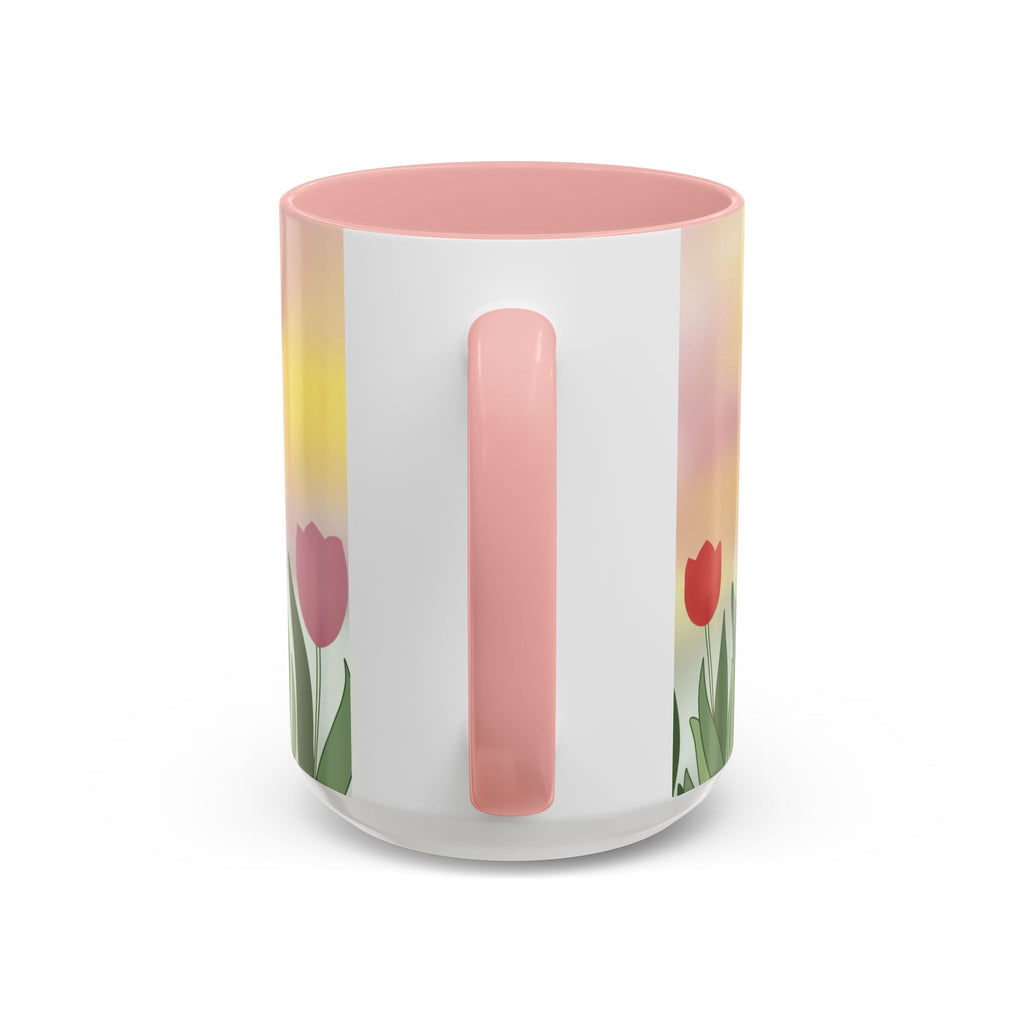 Spring Tulip Accent Mug — Original Floral Ceramic Cup