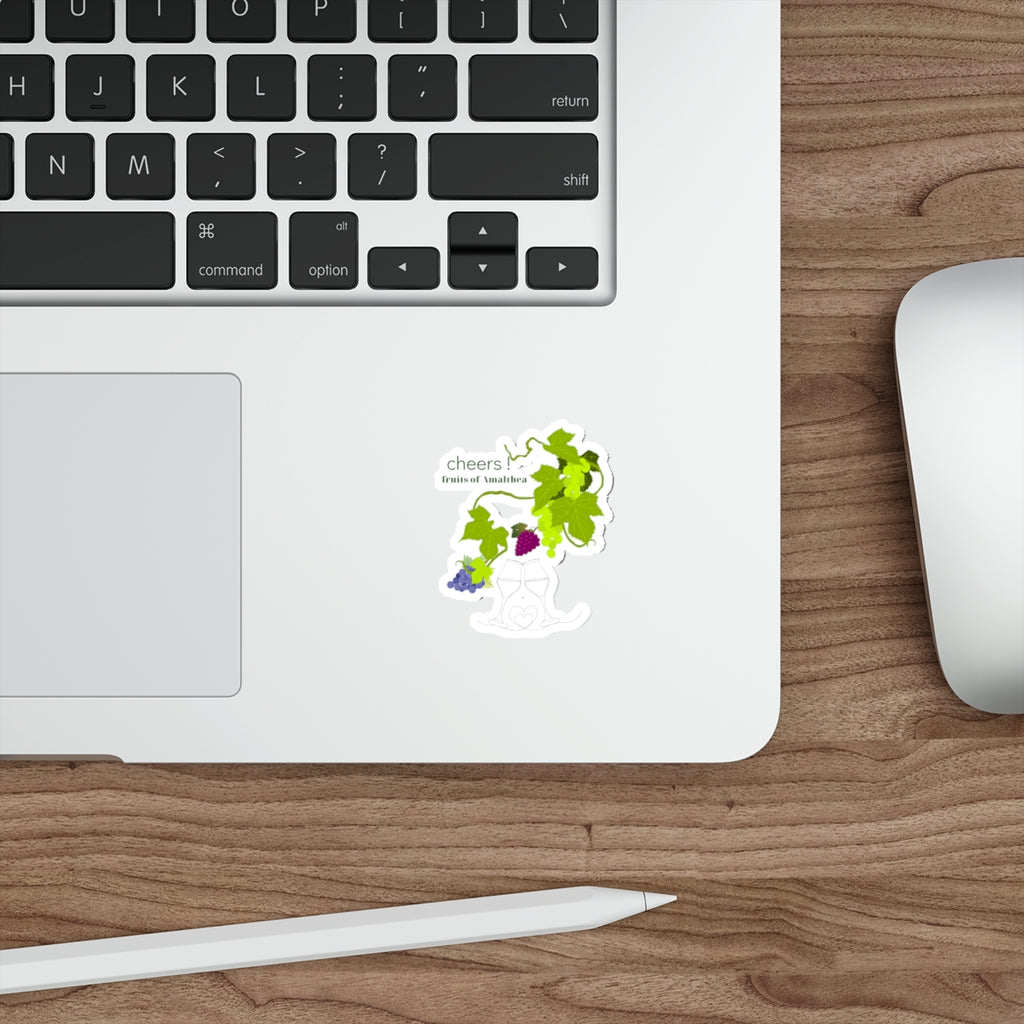 Cheers! — Wine & Grapevine Botanical Die-Cut Sticker | Fruits of Amalthea