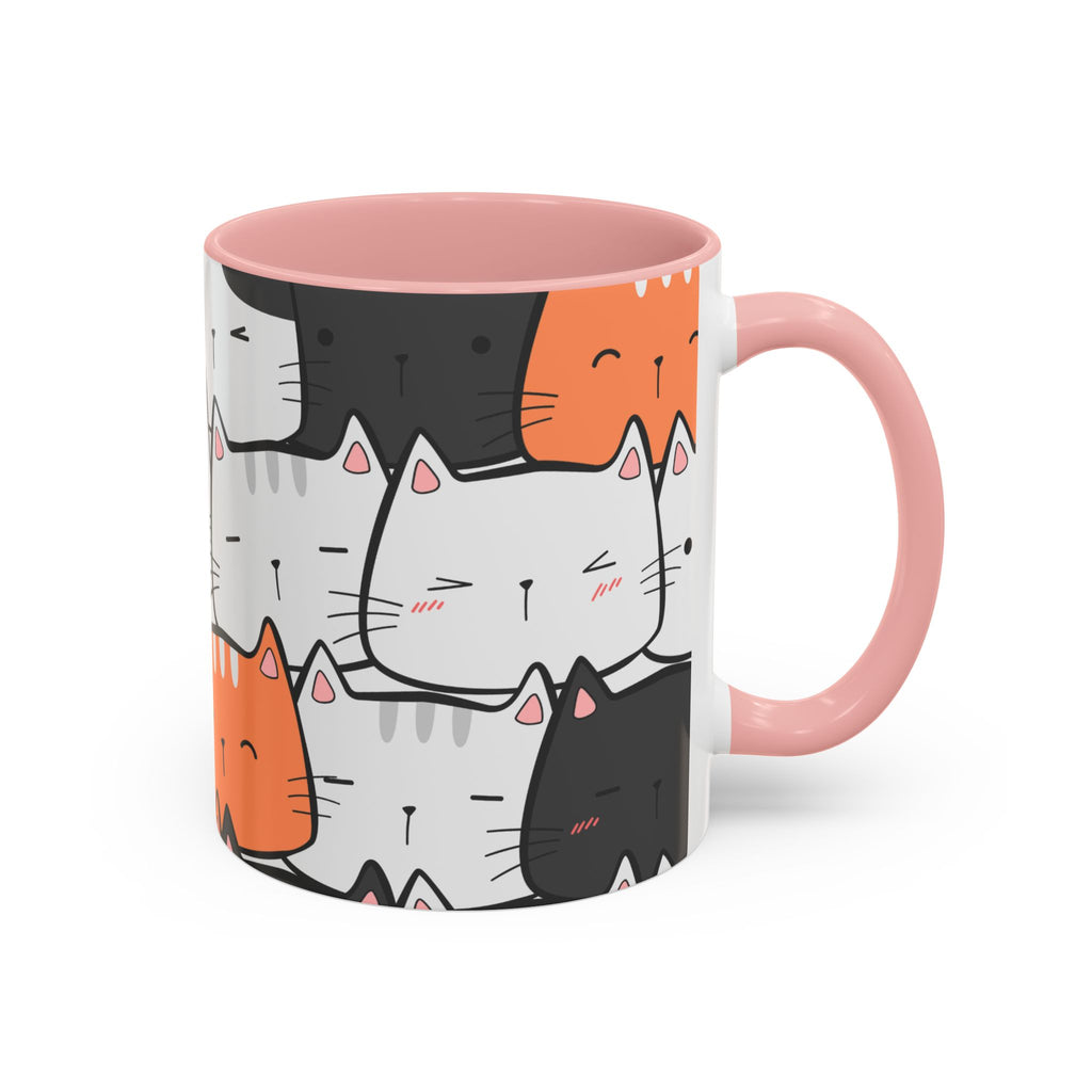 Kawaii Cat Accent Mug — Original Cute Cat Pattern Ceramic Cup