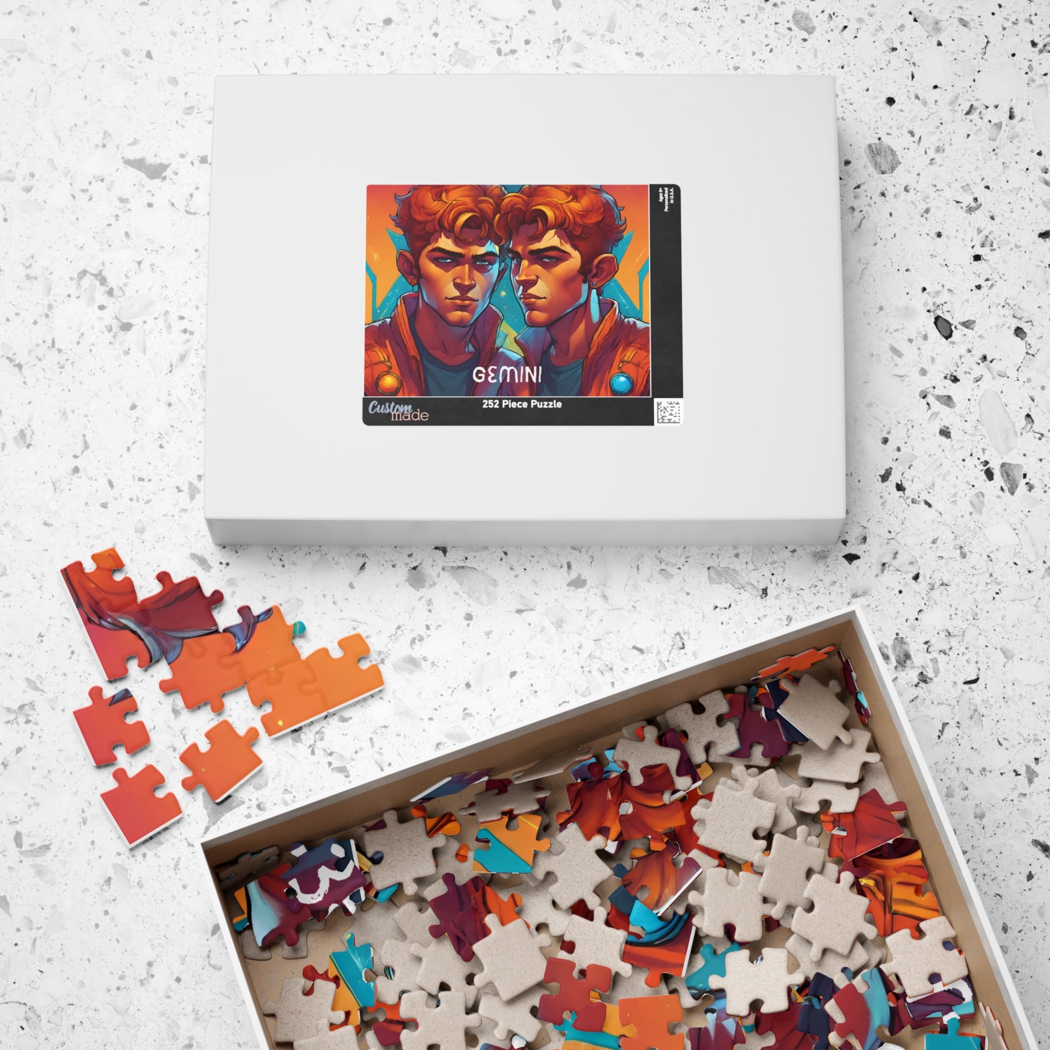 Gemini Zodiac Puzzle — Original Double Portrait Jigsaw, 252 Pieces