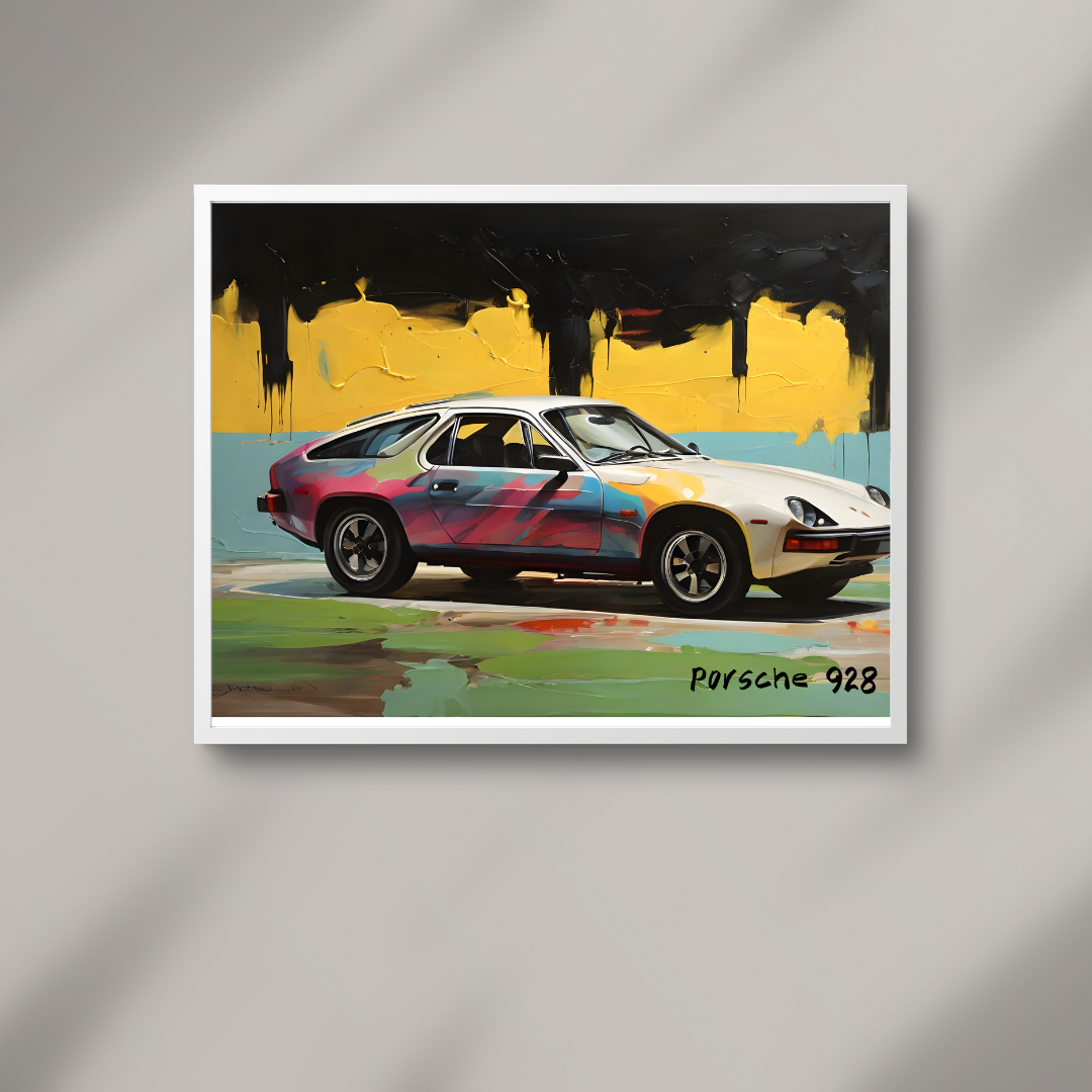 Porsche 928 — Original Pop Art Vintage Sports Car Poster