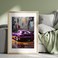 Lamborghini Diablo — Original Purple Retro Supercar Art Poster