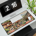 Mountain Village Desk Mat — Original Watercolor Art