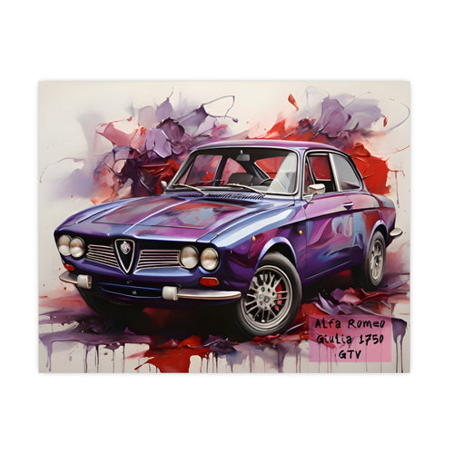 Alfa Romeo Giulia GTV — Original Watercolor Car Art Poster