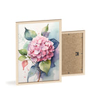 Pink Hydrangea — Watercolor Floral Wall Art, Framed Print 8.3" × 11.7"