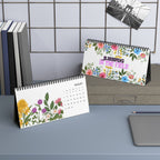 Blossoming in the Field — 2027 Desk Calendar | Original Watercolor Wildflower Design | Monthly Grid | Tent-Style