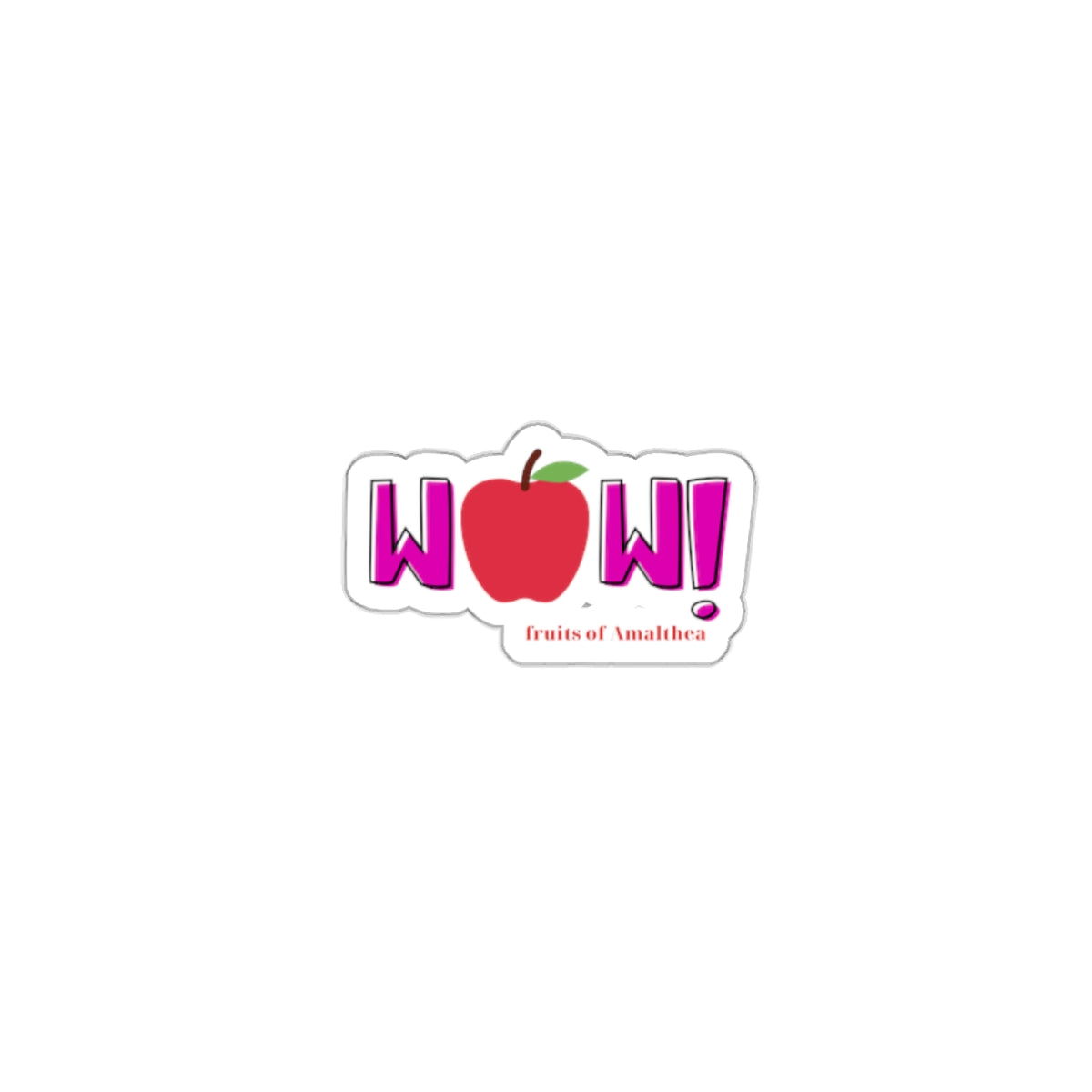 W🍎W! — Pop Art Apple Exclamation Die-Cut Sticker | Fruits of Amalthea