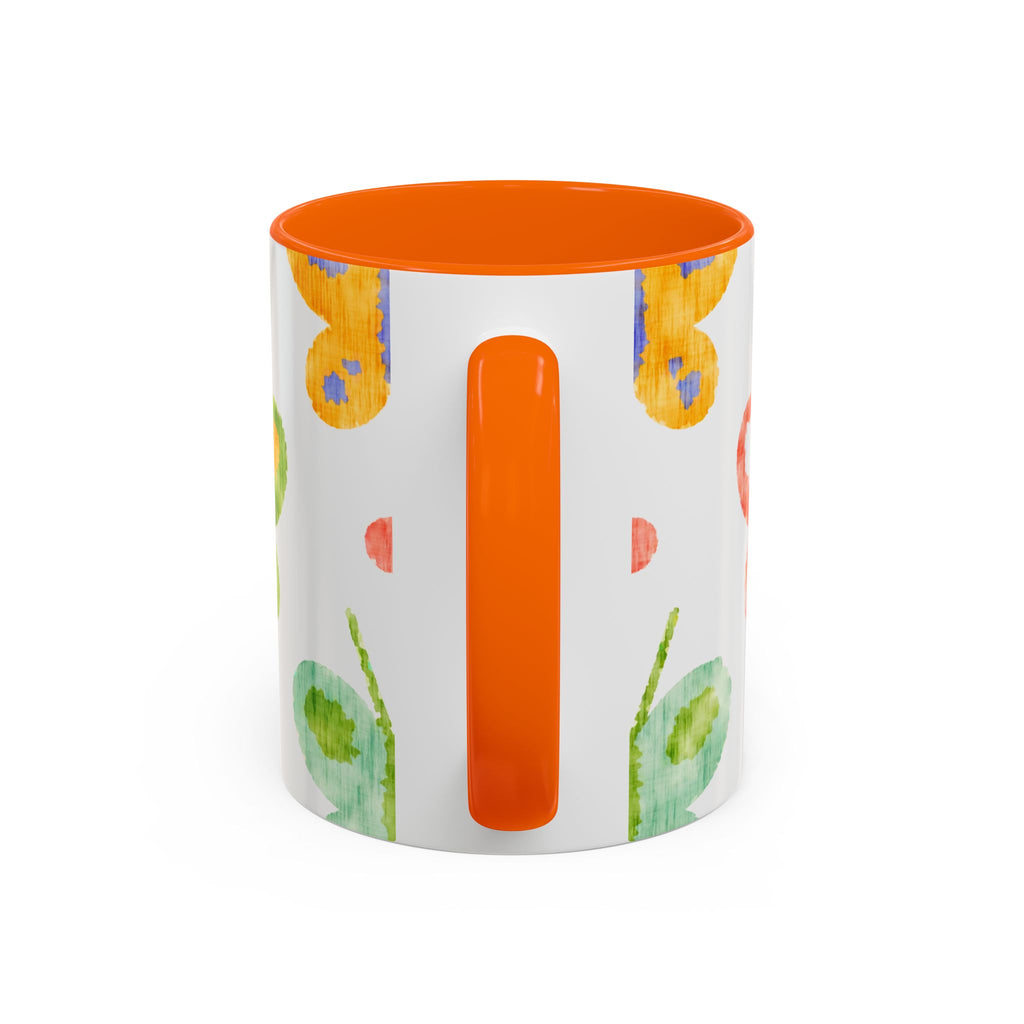 Watercolor Butterfly Accent Mug — Original Colorful Ceramic Cup