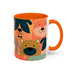 Puppy Parade Accent Mug — Original Colorful Dog Pattern Ceramic Cup