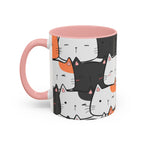 Kawaii Cat Accent Mug — Original Cute Cat Pattern Ceramic Cup