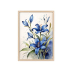 Blue Lily — Watercolor Botanical Wall Art, Framed Print 8.3" × 11.7"