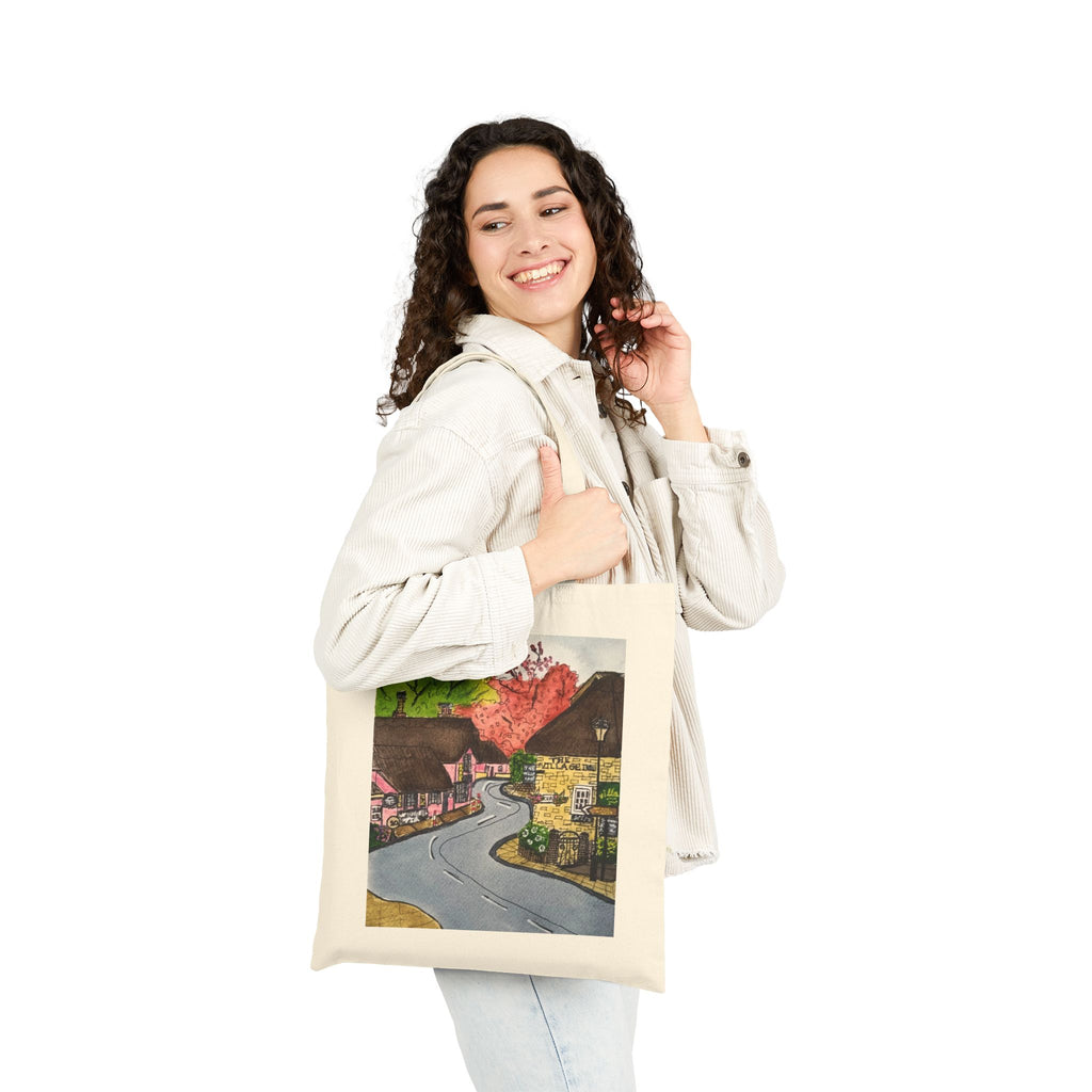 Shanklin Village Lane Canvas Tote — Original Watercolor Art