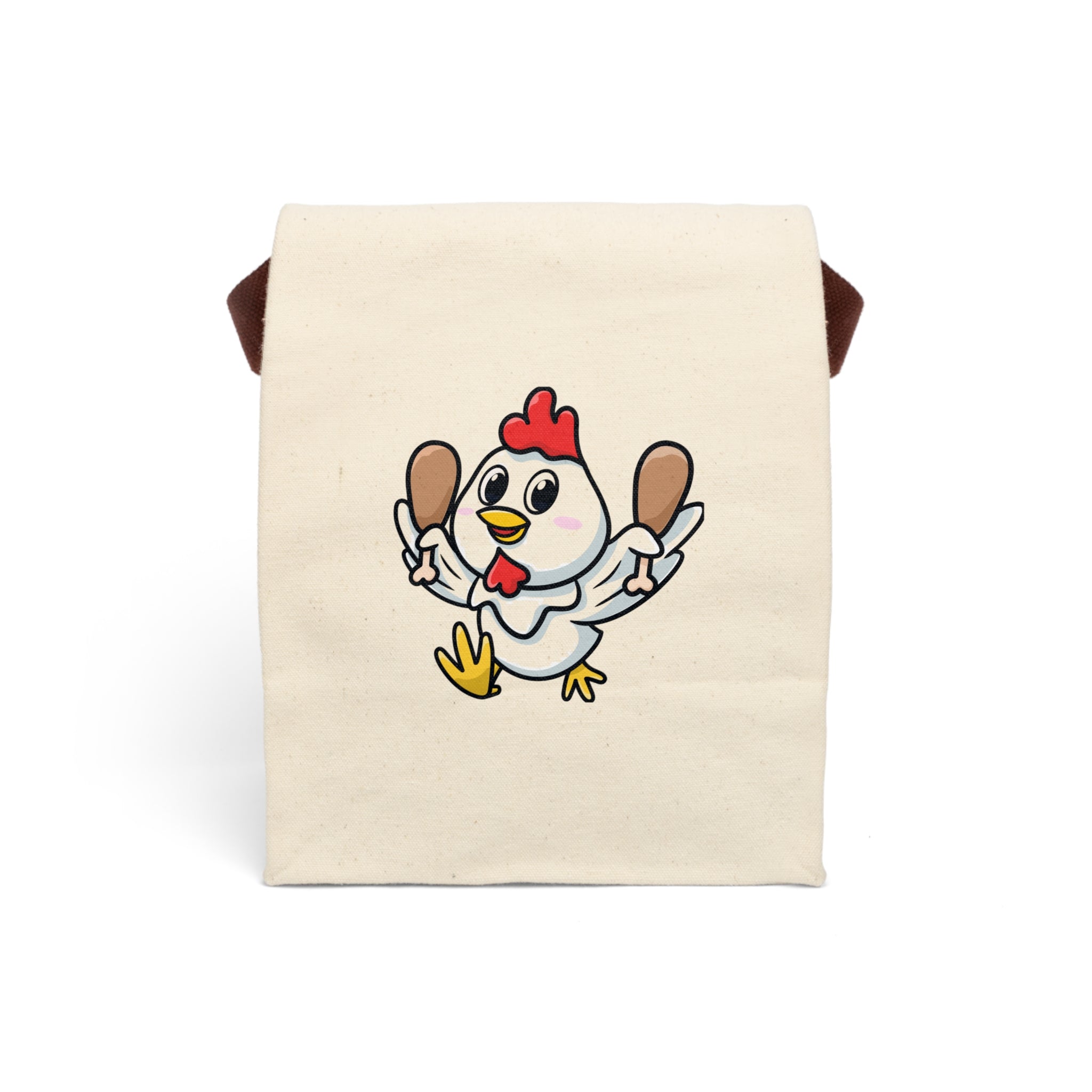 Chicken Canvas Lunch Bag — Funny Cartoon Print Reusable Tote