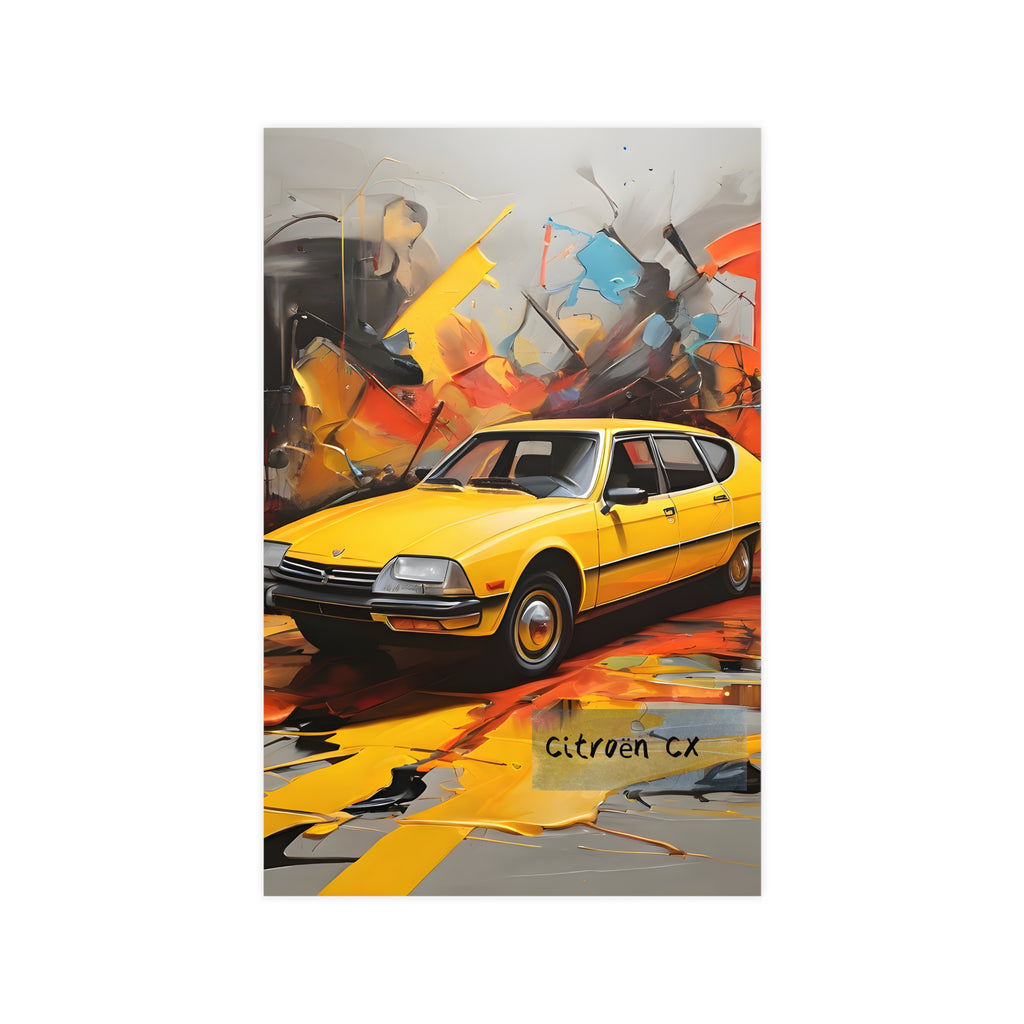 Citroën CX — Original Retro Yellow Car Art Poster