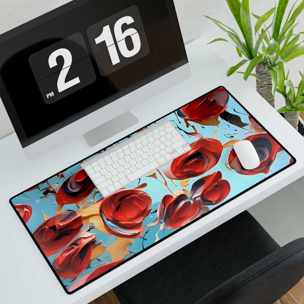 Abstract Poppies Desk Mat — Original Acrylic Art