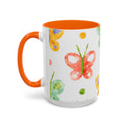Watercolor Butterfly Accent Mug — Original Colorful Ceramic Cup