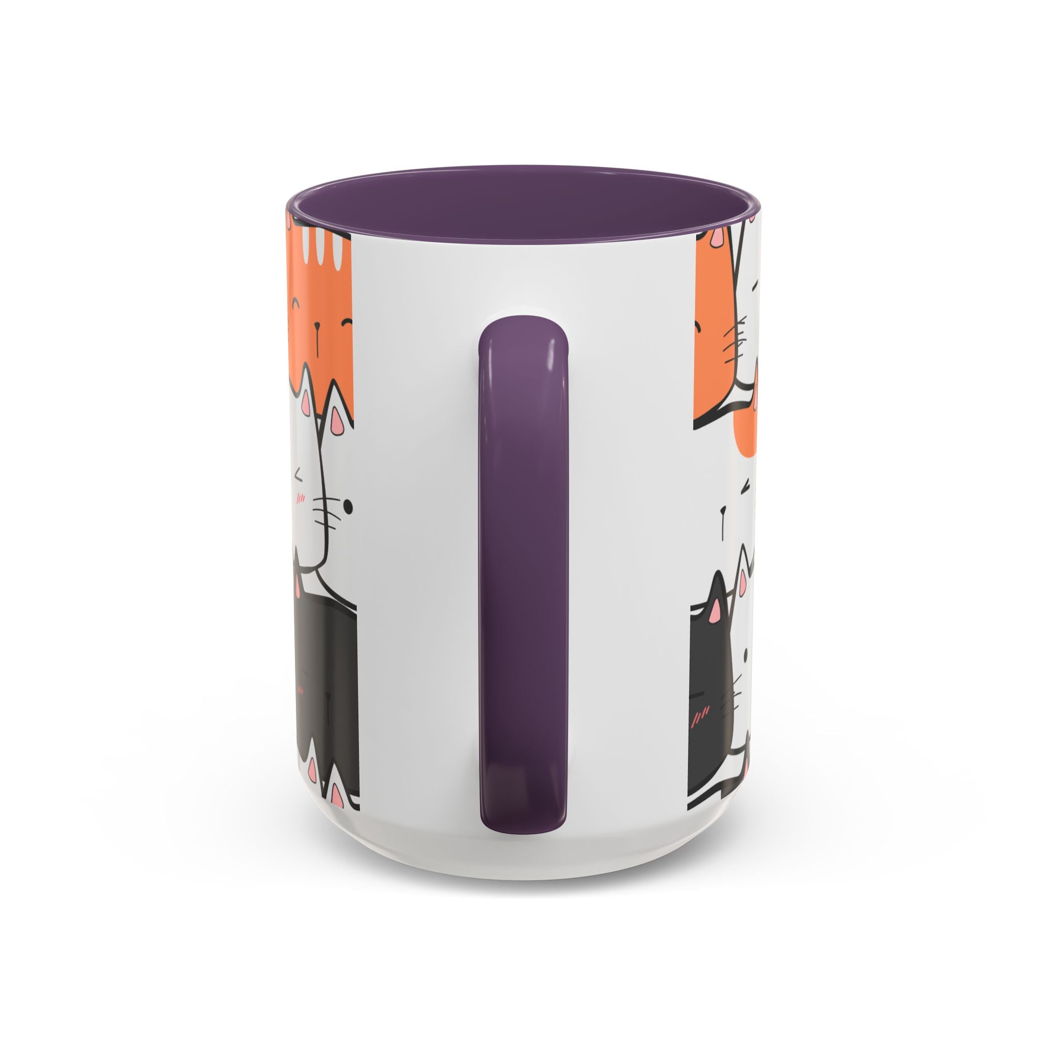 Kawaii Cat Accent Mug — Original Cute Cat Pattern Ceramic Cup