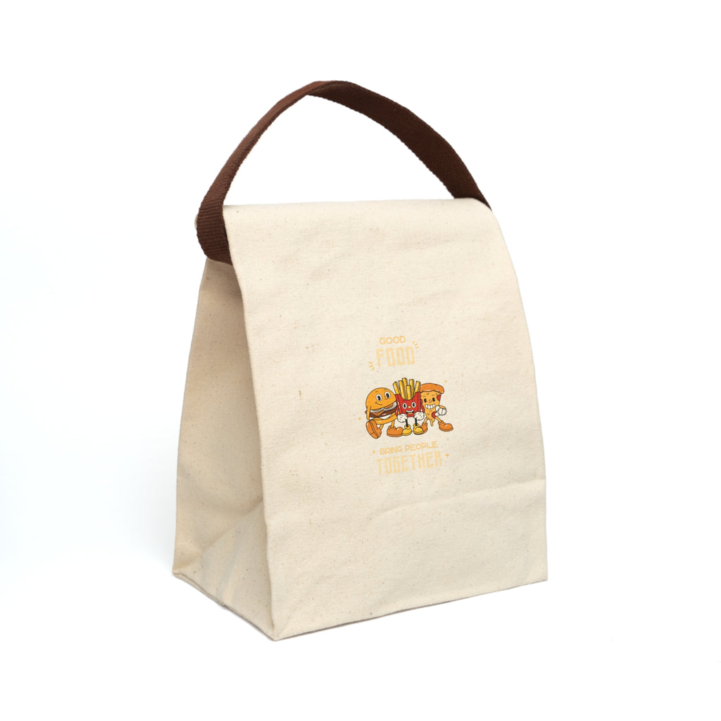 Burger & Fries Canvas Lunch Bag — Good Food Together Print Reusable Tote