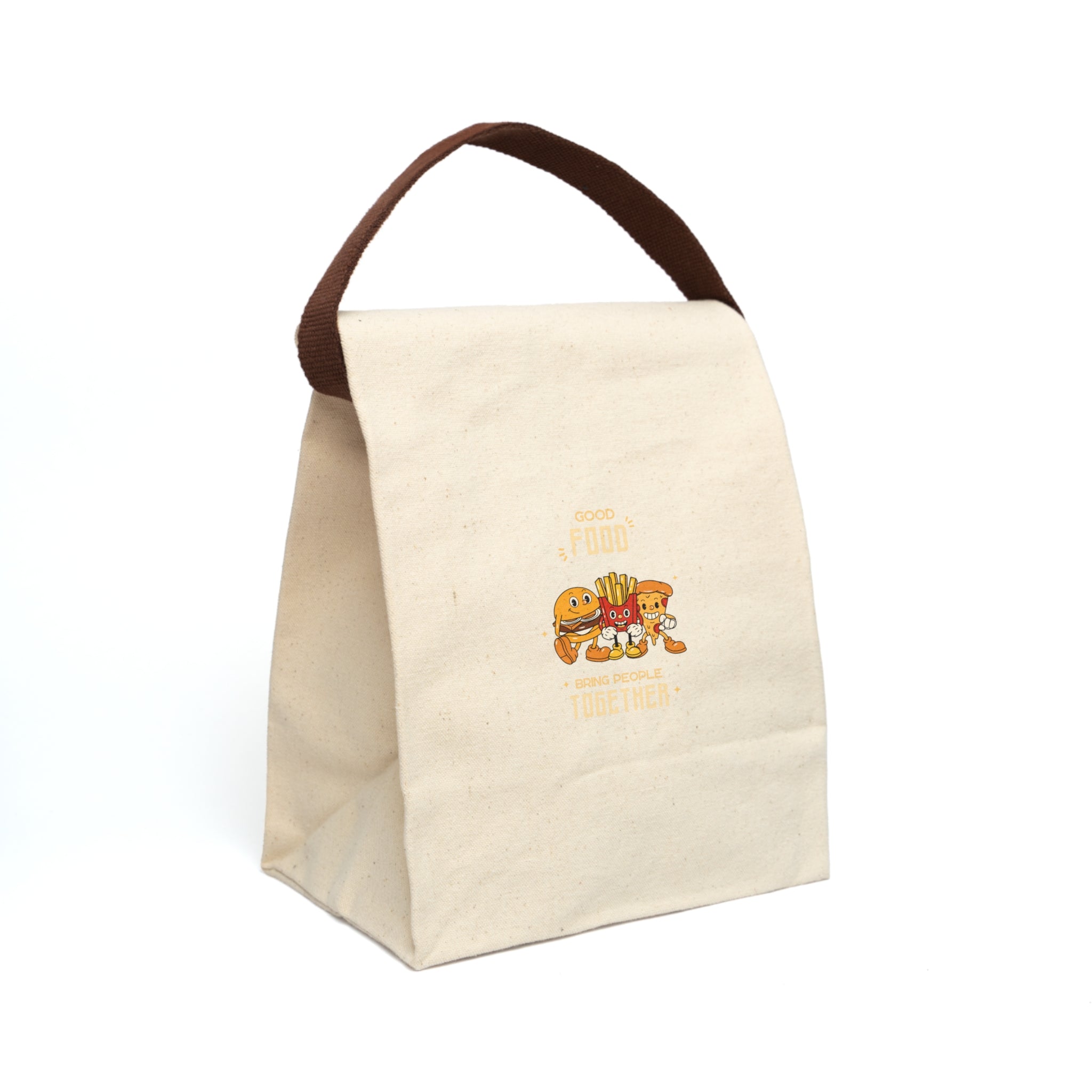 Burger & Fries Canvas Lunch Bag — Good Food Together Print Reusable Tote