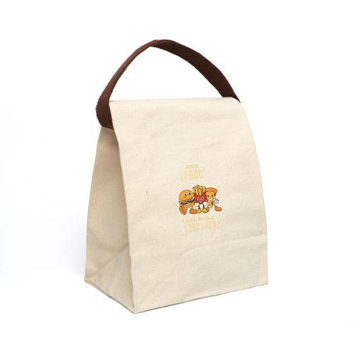Burger & Fries Canvas Lunch Bag — Good Food Together Print Reusable Tote