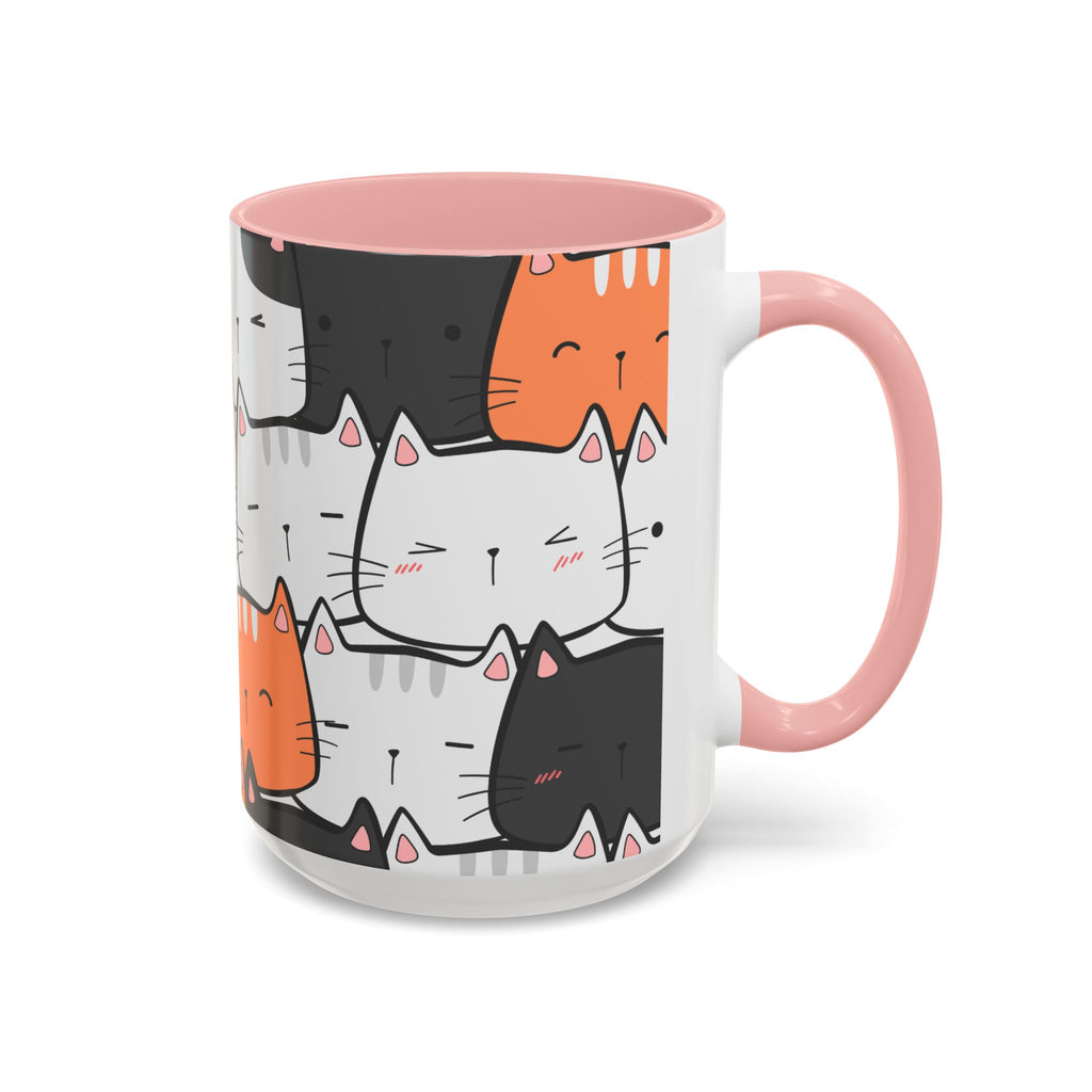Kawaii Cat Accent Mug — Original Cute Cat Pattern Ceramic Cup