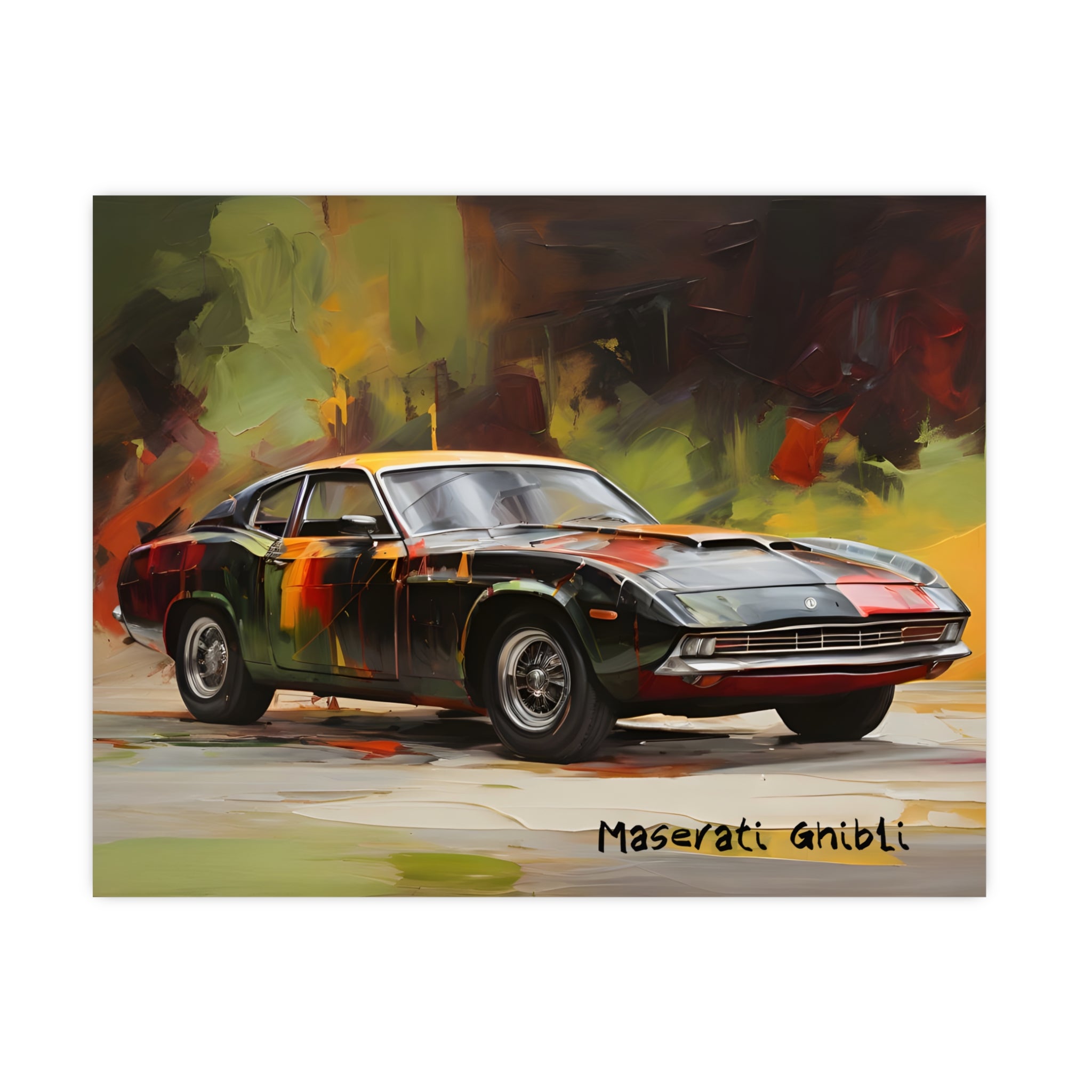 Maserati Ghibli — Original Abstract Vintage Car Art Poster