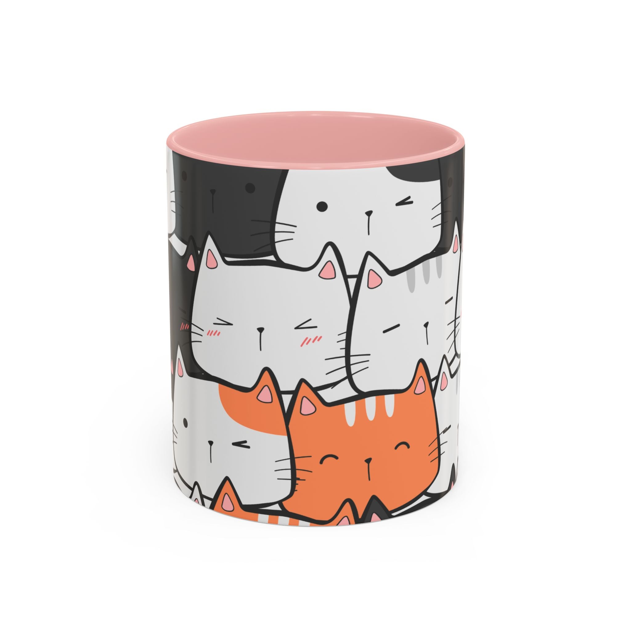 Kawaii Cat Accent Mug — Original Cute Cat Pattern Ceramic Cup
