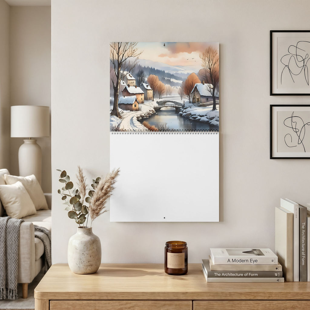 2027 Monthly Seasonal Wall Calendar — Original Watercolor Scenic Landscapes | Monthly Grid | Glossy or Matte