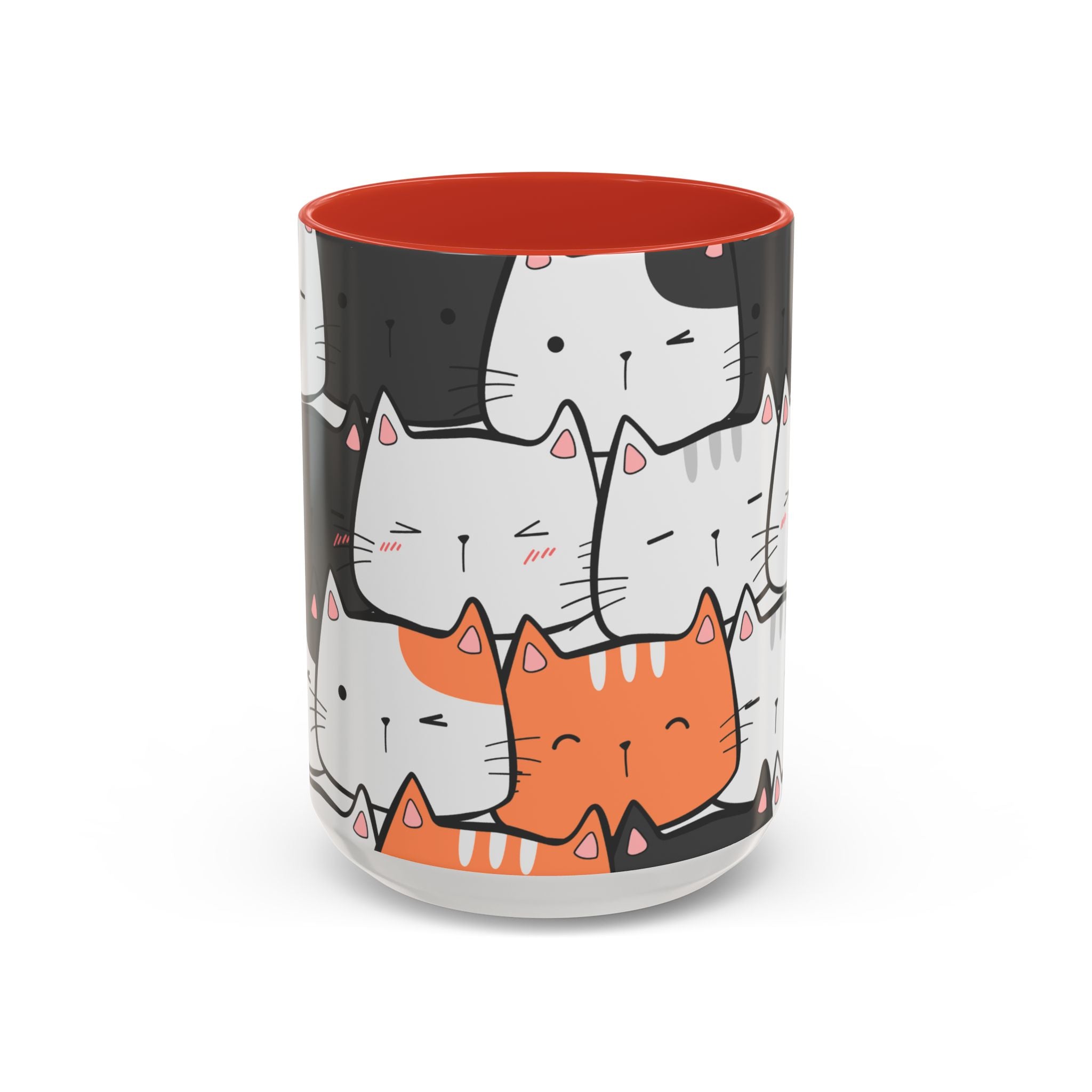 Kawaii Cat Accent Mug — Original Cute Cat Pattern Ceramic Cup