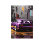 Lamborghini Diablo — Original Purple Retro Supercar Art Poster