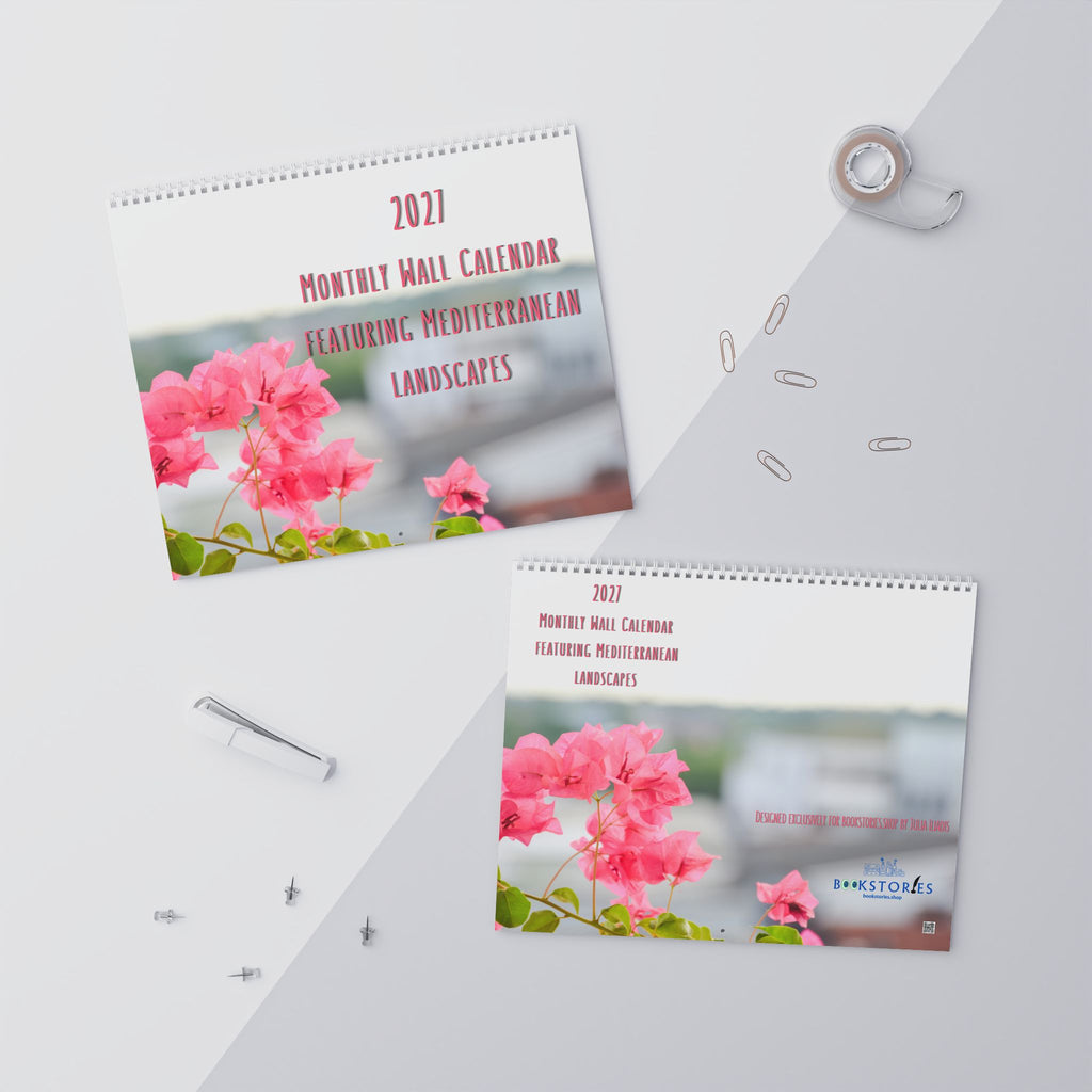 2027 Mediterranean Wall Calendar — Original Scenic Landscape Illustrations | Monthly Grid | Glossy 14”x11.5”