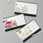Blossoming in the Field — 2027 Desk Calendar | Original Watercolor Wildflower Design | Monthly Grid | Tent-Style